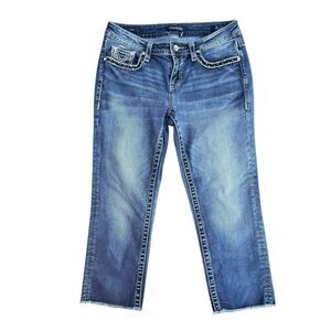 ViGoss Capri Heritage Fit Size 8 Bling Distressed Women's Jeans